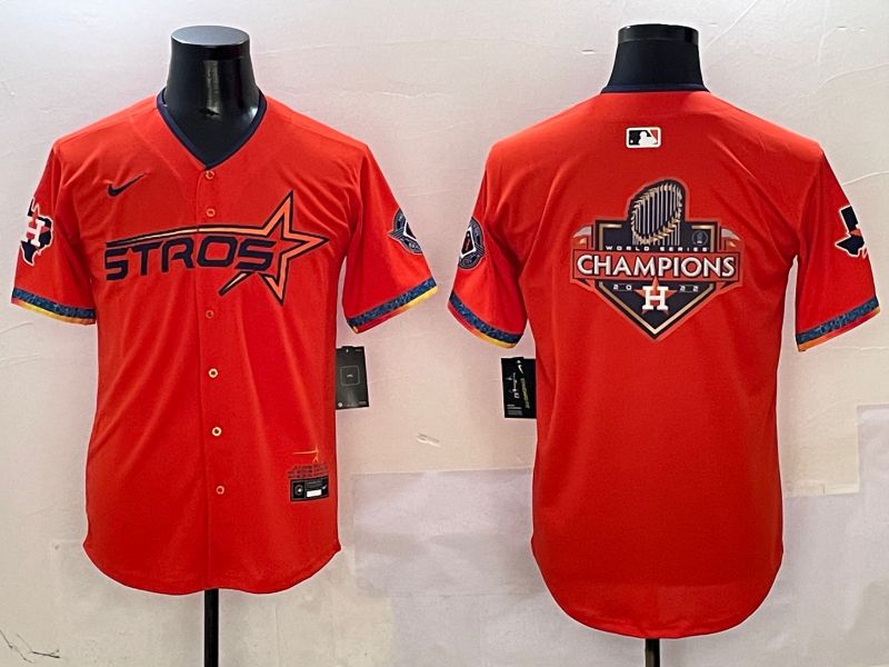 Men Houston Astros Blank Orange Five generation Joint Name 2025 Nike MLB Jersey style 13->houston astros->MLB Jersey